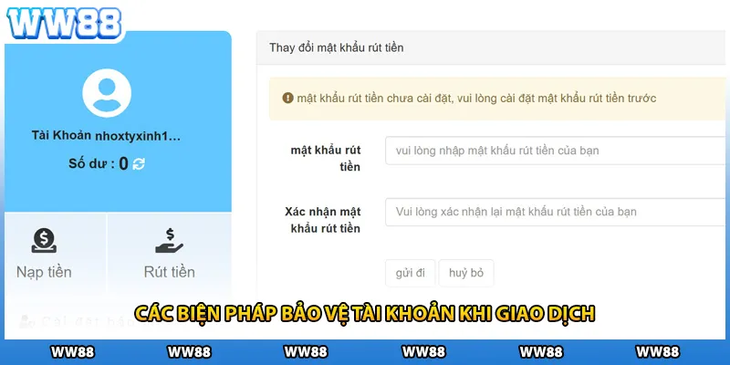 Các biện pháp bảo vệ tài khoản khi giao dịch